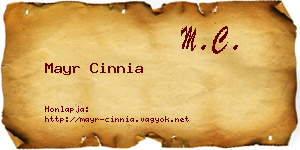 Mayr Cinnia névjegykártya